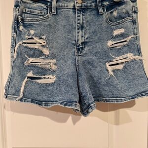 Flying Monkey Light Blue Ripped Jean Shorts